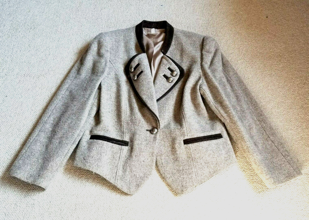 Womens Jacket-MADELEINE-GERMANY-brown wool lined "Original Troller Loden" ls-14